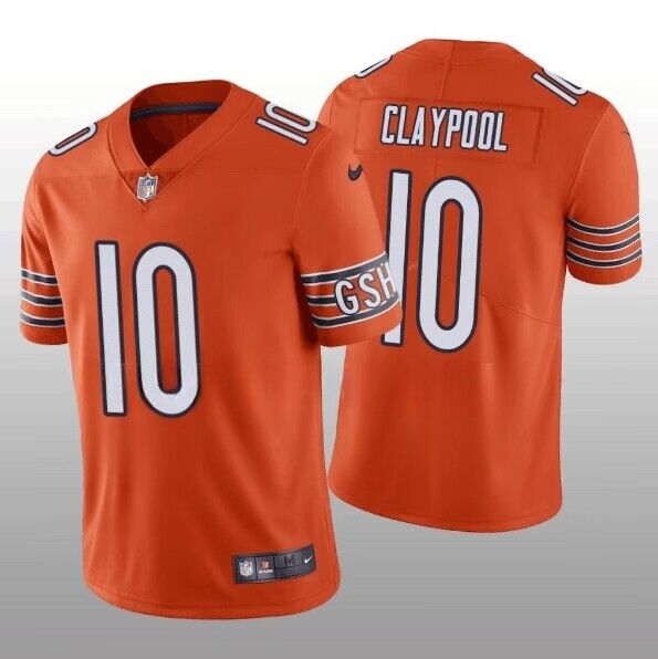Men's Chicago Bears #10 Chase Claypool Orange Vapor untouchable Limited Stitched Football Jersey